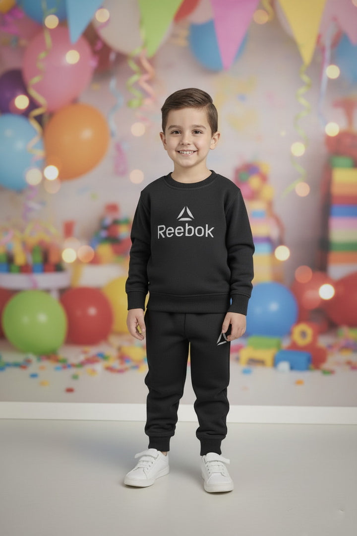 Boys 2 piece Reebok Style Printed Fleece Tracksuit - Alvore.pk